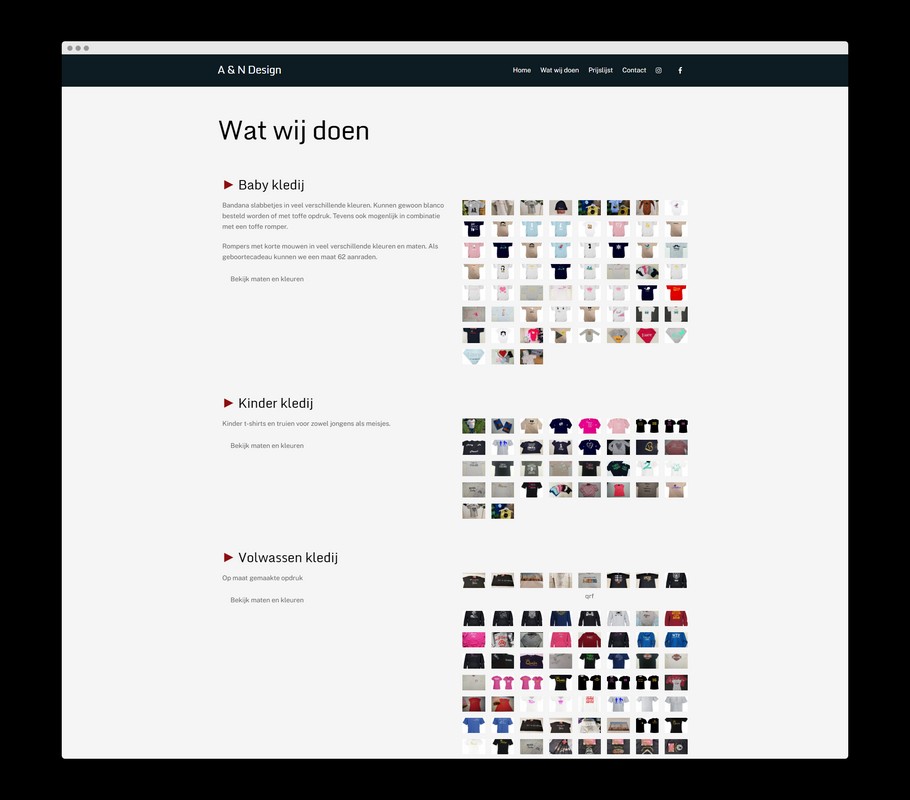 Bezoek de website van A&N Design diensten - Een realisatie van Nick Suy Webdesign