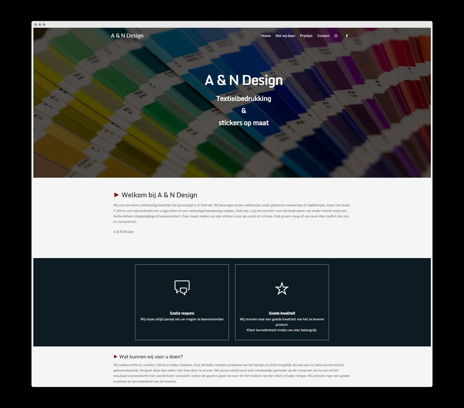 Bezoek de website van A&N Design - een Realisatie van Nick Suy Webdesign