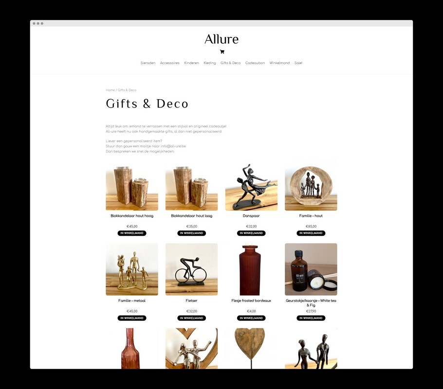 Bekijk de webshop van All-Ure - Een realisatie van Nick Suy Webdesign