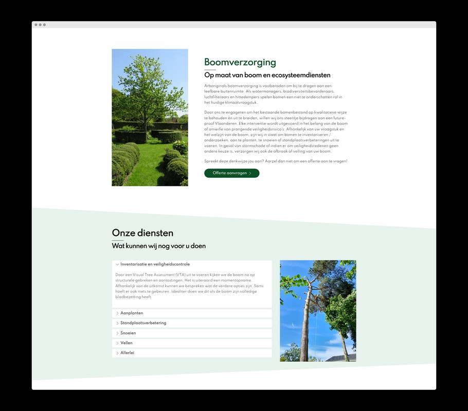Bekijk de website van Arboriginals Boom - Portfolio item van Nick Suy Webdesign