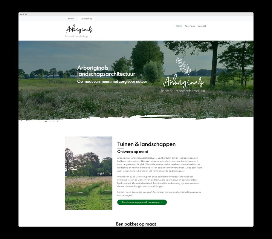 Bekijk de website van Arboriginals Landschap - Portfolio item van Nick Suy Webdesign