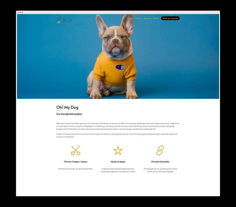 Bezoek de website van Oh My Dog - Een realisatie van Nick Suy Webdesign